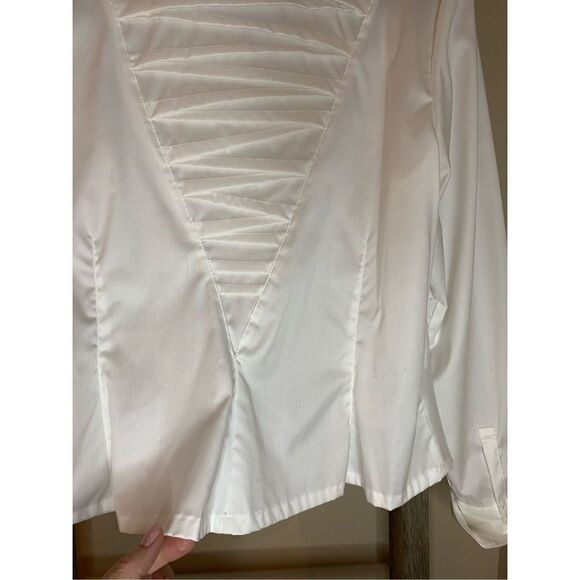 Size PL, Coldwater Creek, white button down blouse. Corset inspired detailing! - Picture 4 of 5